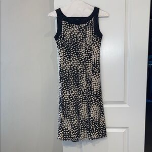 Forever 21 Black and Cream Geometric Midi Dress